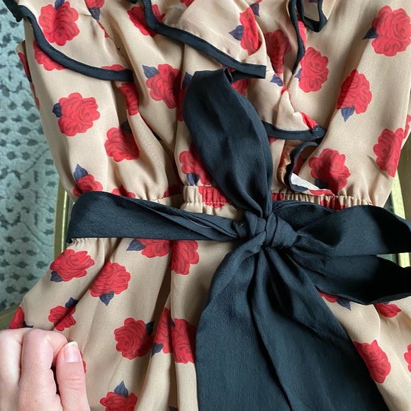 Spring Floral Dress with Ruffles and a Wrap Waist - Picture 4 of 6